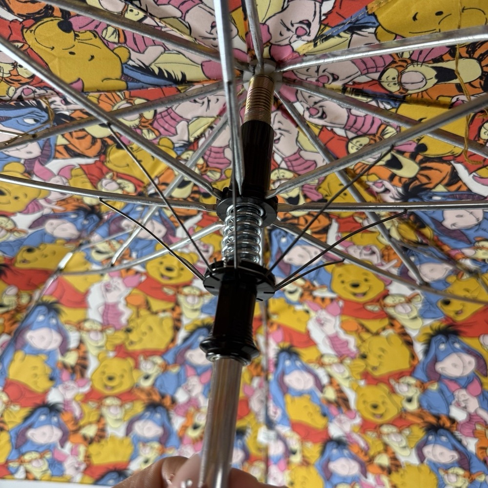 VTG Winnie The Pooh And Friends Folding Push Button Umbrella All Over‎ Print - Picture 3 of 10